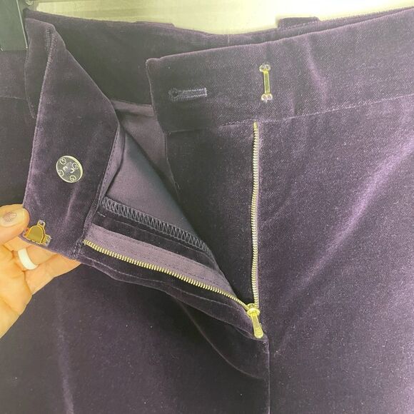 St John Collection Deep Purple Velvet Pants Size 12 - Picture 7 of 8